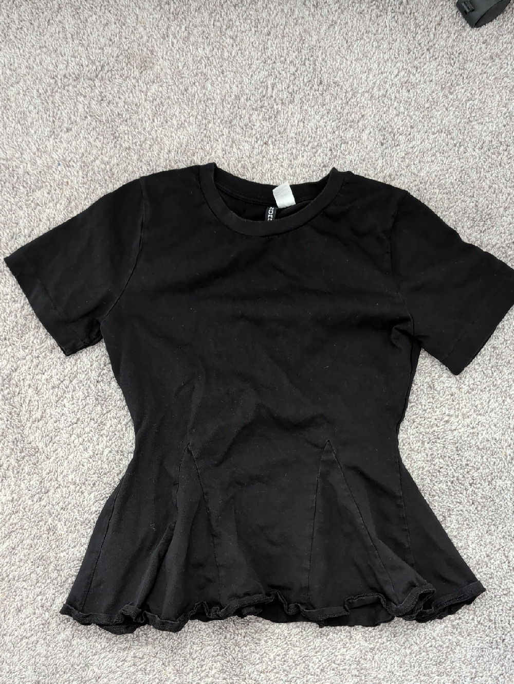Divided Black Peplum Short Sleeve Tee
